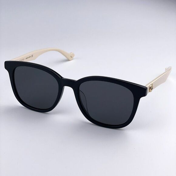 NEW GUCCI LOGO GG1001SK 003 Black White Gray Rectangle Women Sunglasses - Picture 4 of 12